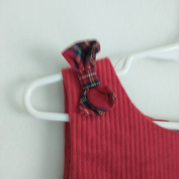 Rare Editions Jumper Dress Baby Toddler 3/3T Red Corduroy Christmas Reindeer - Picture 2 of 7